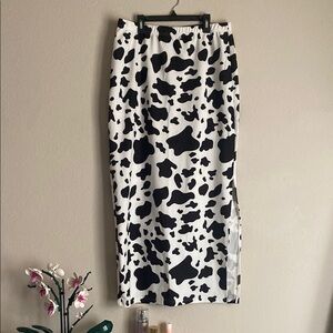 Black and White Cow Print Skirt